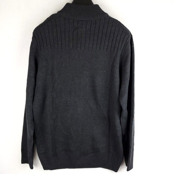 Covington Sweater Men XL Pullover 1/4 Zip Black Heather Knit Dadcore Grandpacore - Picture 2 of 16